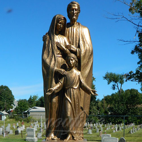 Antique Catholic Statues of Bronze Holy Family mary joseph and baby jesus wholesale