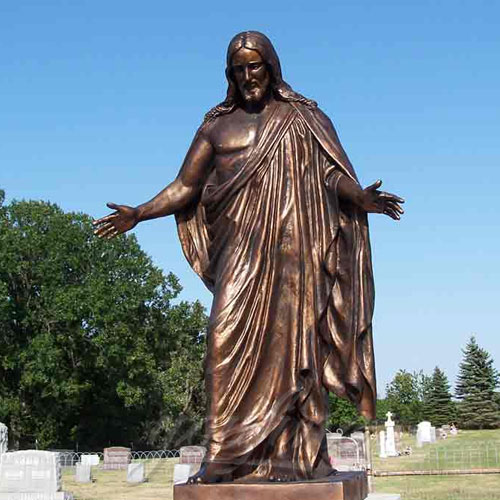 Life Size Garden Jesus Bronze Religious Statue Jesus with Open Arms Statue for Sale