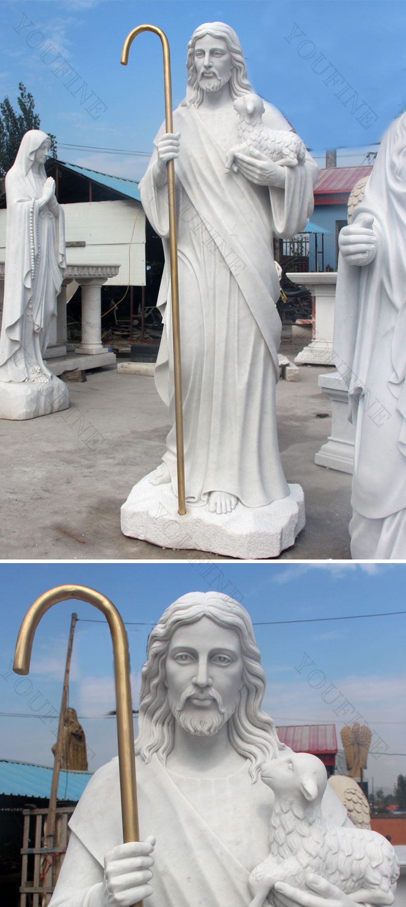 large marble sculpture outdoor religious garden jesus statues