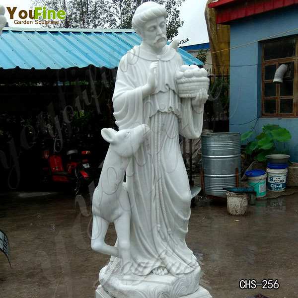 Life Size Catholic Marble Holy St. Francis Garden Statue for Sale CHS-256
