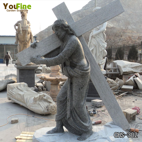 Religious Antique Catholic Sculptures of Jesus with Cross Design CHS-302