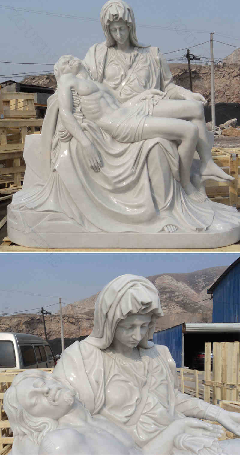 Religious Marble Michelangelo Pieta Replica Statue for Church for sale