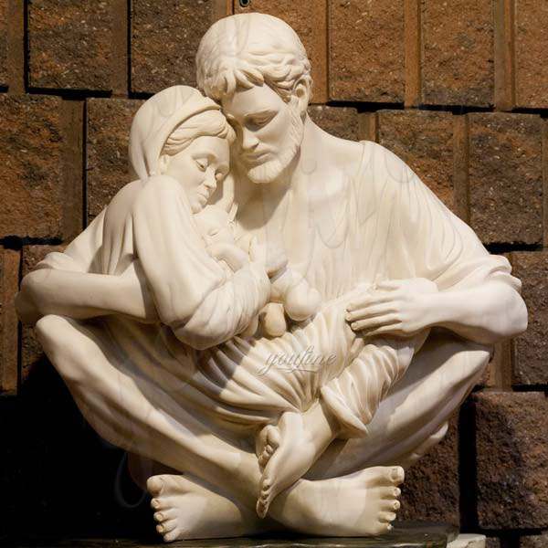 Hand Carved Marble Holy Family Outdoor Statue Religious Sculpture for Sale CHS-606