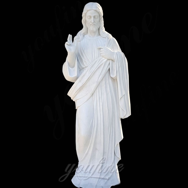 Life Size Sacred Heart of Jesus Religious Marble Sculpture for Sale CHS-297