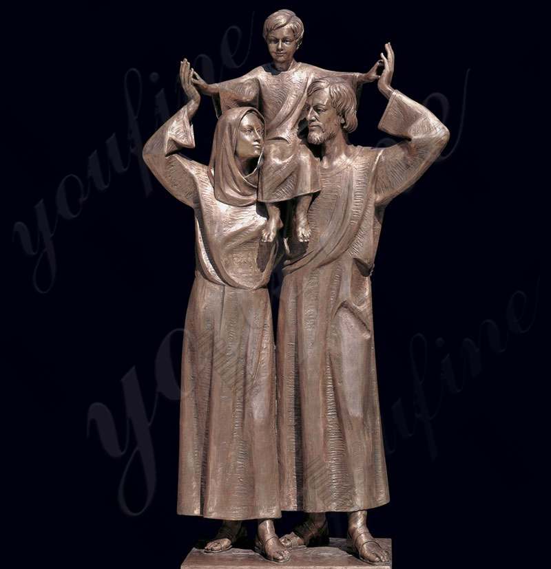 Decoration Religious High Quality Bronze Holy Family Statues