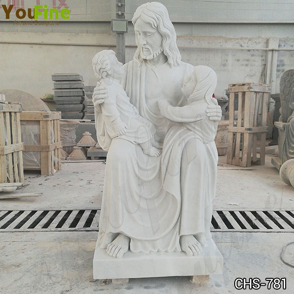 Garden Decoration Marble Jesus Sculpture with Children from Factory Supply CHS-781