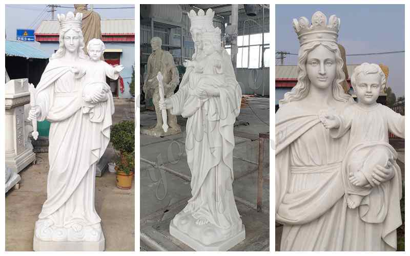 Lady of Perpetual and Baby Marble Sculpture