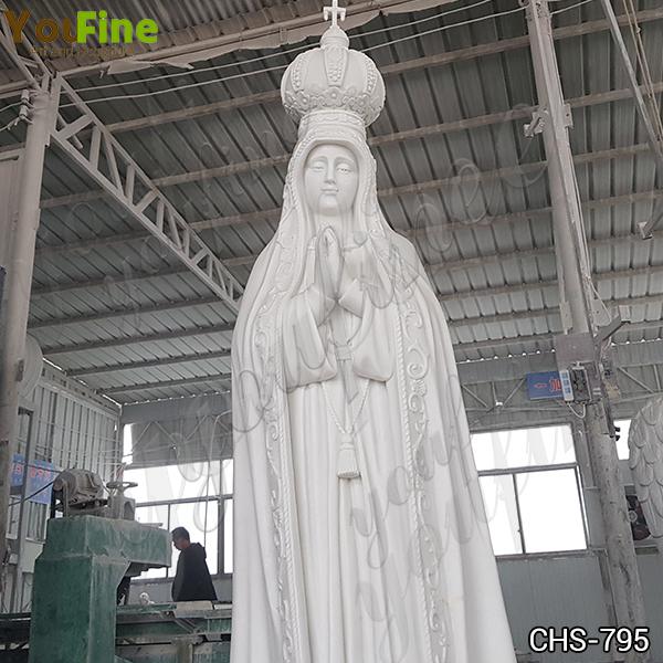 Life Size Catholic White Marble Our Lady of Fatima with The Crown Statue for Sale CHS-795