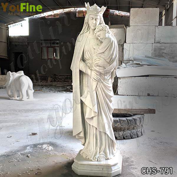 Natural Life Size Marble Madonna and Child Statue for Church Supplier CHS-791