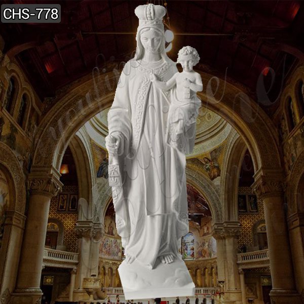 Hand Carved Church Decorative Marble Mount Saint Carmel Statue Supplier CHS-778