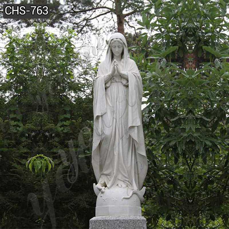 Ornamental Marble Blessed Mother Statue
