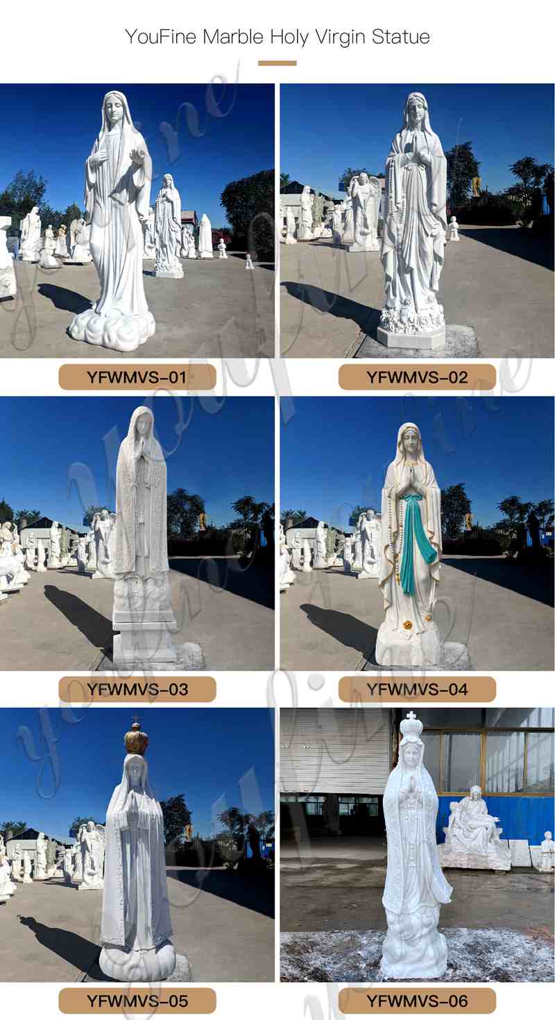 Life Size Marble Mary Statue Church Decoration for