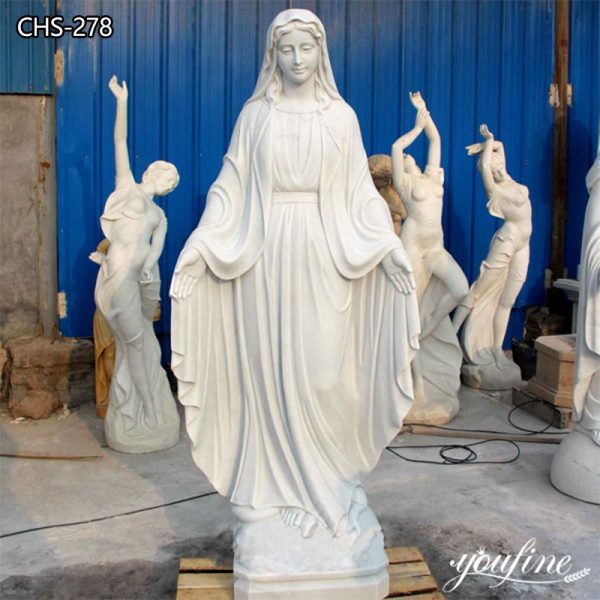 Life-size Virgin Mary Marble Religious Statue for Church Factory Supplier