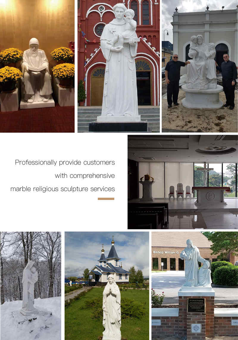 Life-size Religious Natural Marble Virgin Mary Statues for Church Wholesale