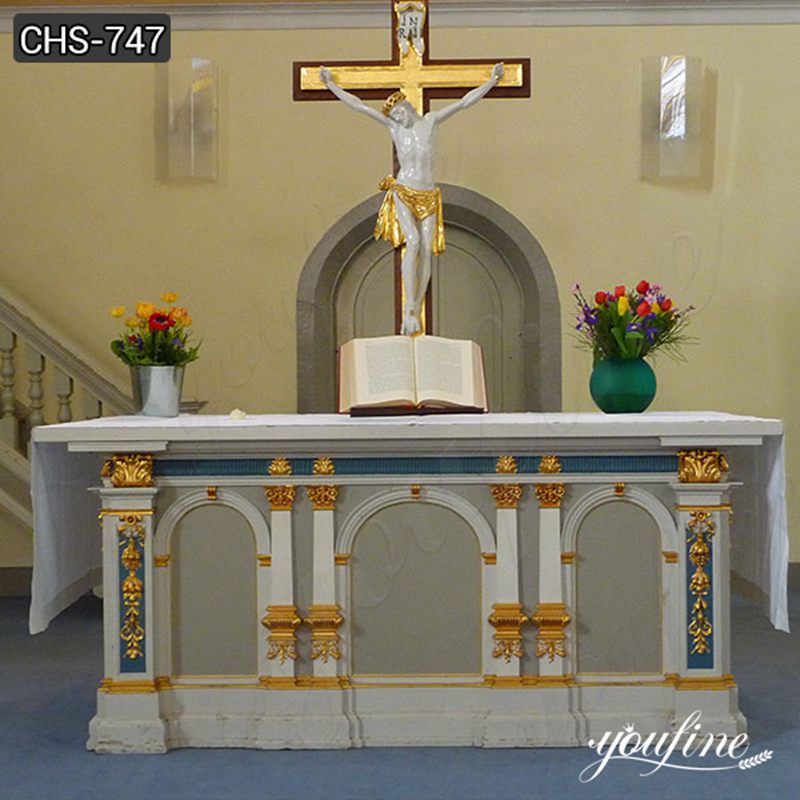 Hand Carved Catholic Marble Altar Table Design for Church Factory Supplier CHS-747