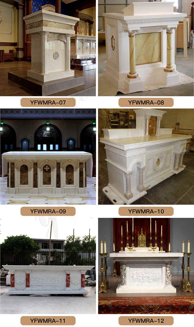 Hand Carved Catholic Marble Altar Table Design for Church Factory Supplier
