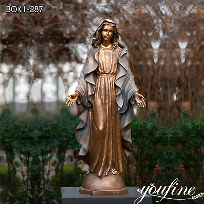 Life Size Bronze Virgin Mary Statue Outdoor Decor Manufacturer BOK1-287