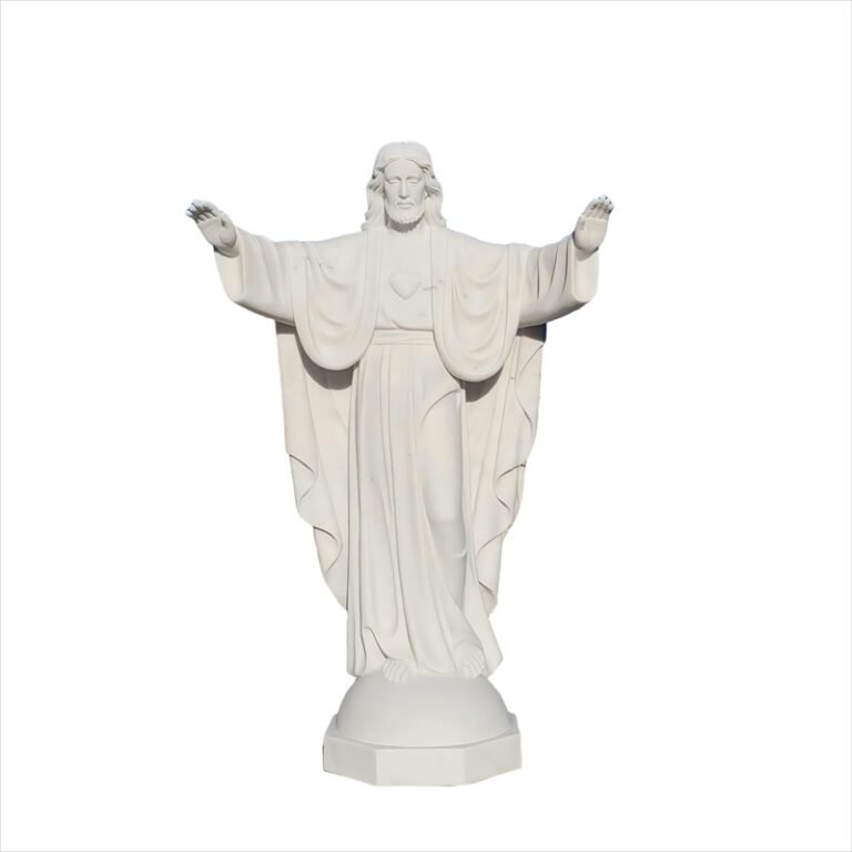 Marble Statue Church Jesus with Open Hands