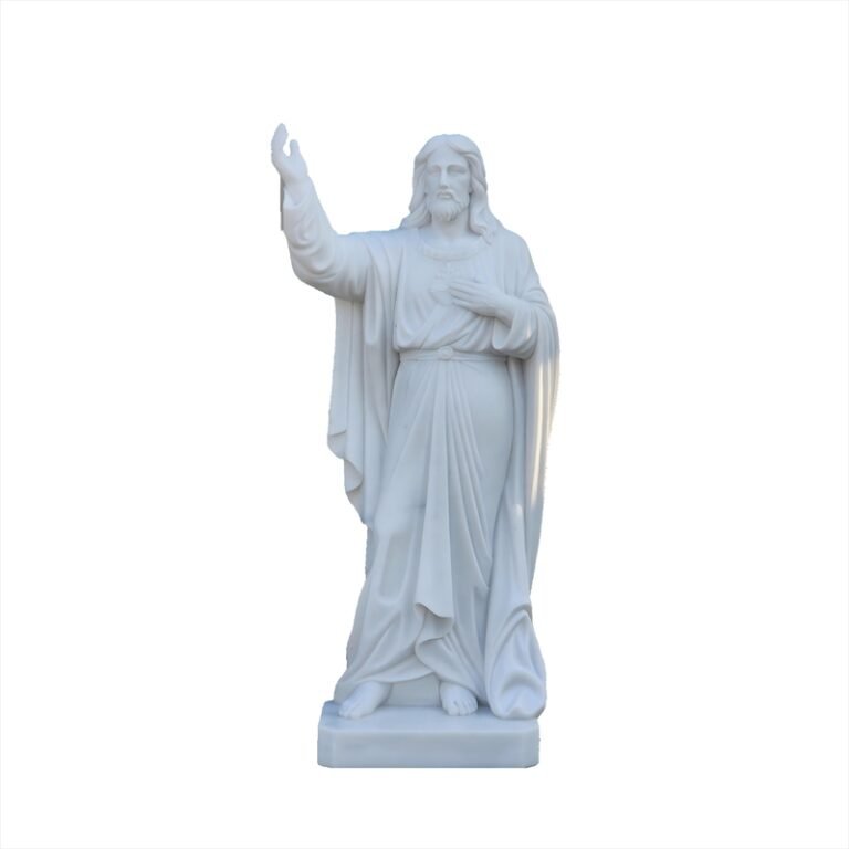 Outdoor Marble Sacred Heart of Jesus Statue