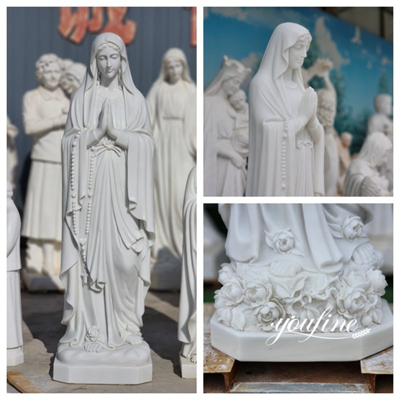 outdoor our lady of lourdes statue detail