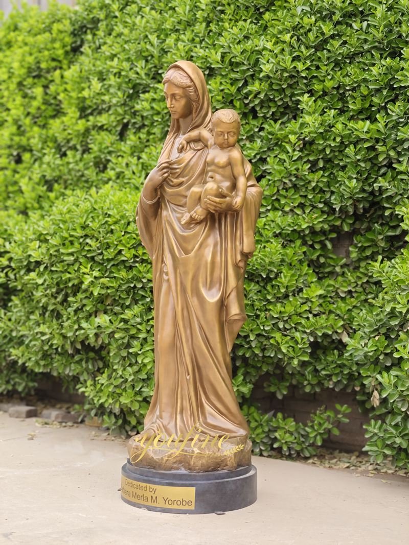 bronze Virgin Mary Statue with Jesus