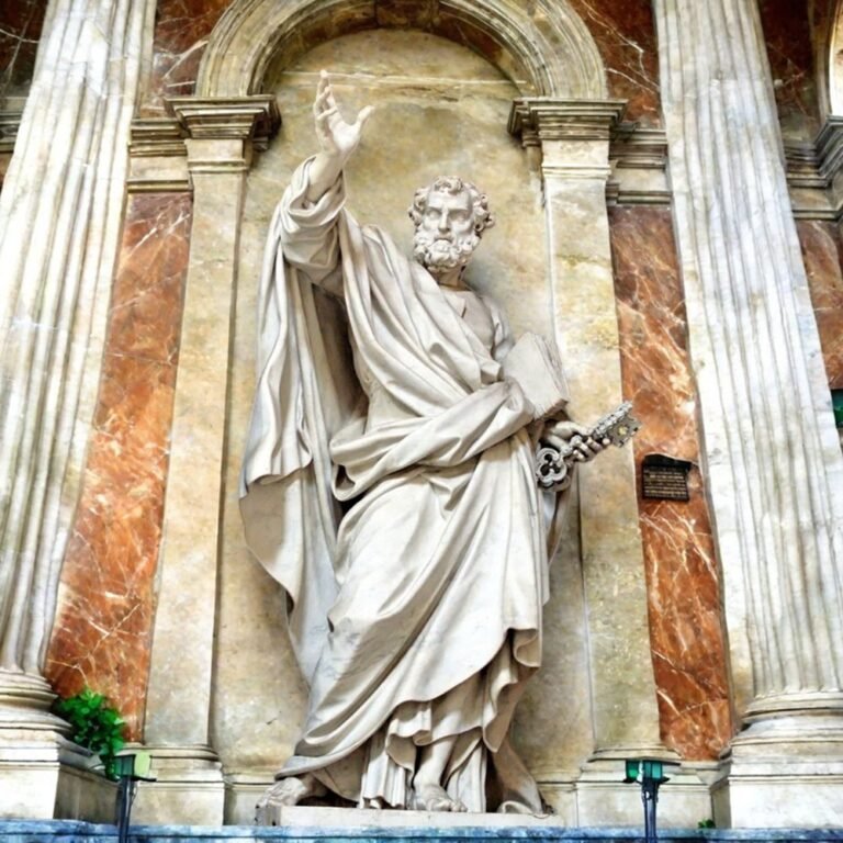Large Marble Saint Peter Statue art