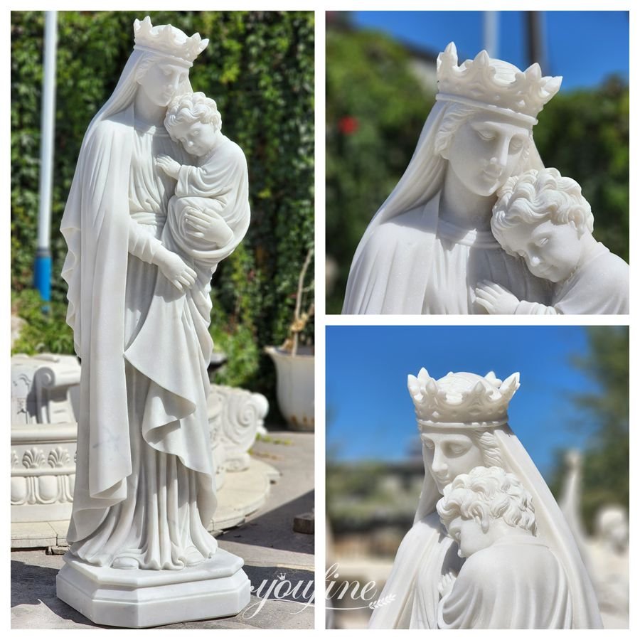 all virgin mary holding jesus statue details