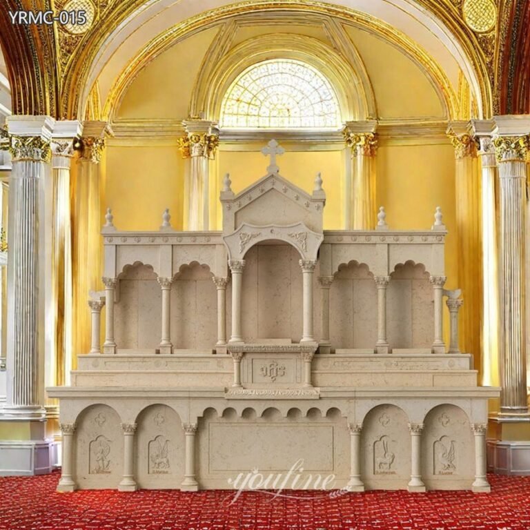 Custom Beige Marble Church High Altar for sale