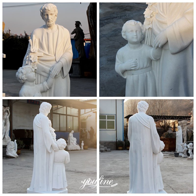 Marble Joseph And Jesus Statue