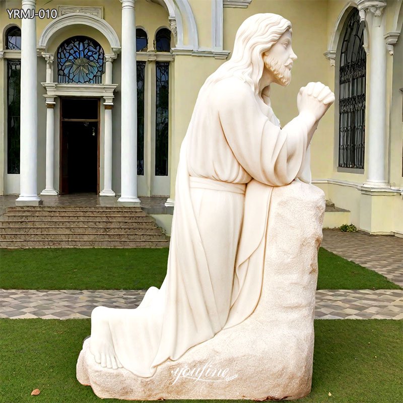 large Marble Kneeling Praying Jesus Statue