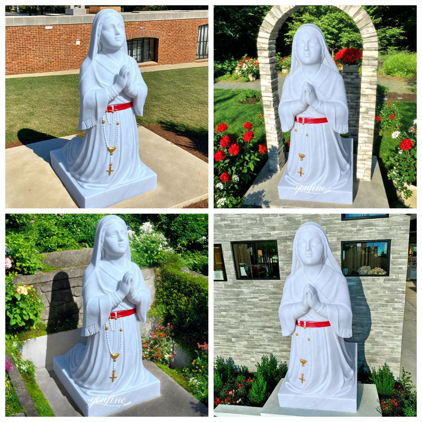 large Marble St. Bernadette Statue for Sale