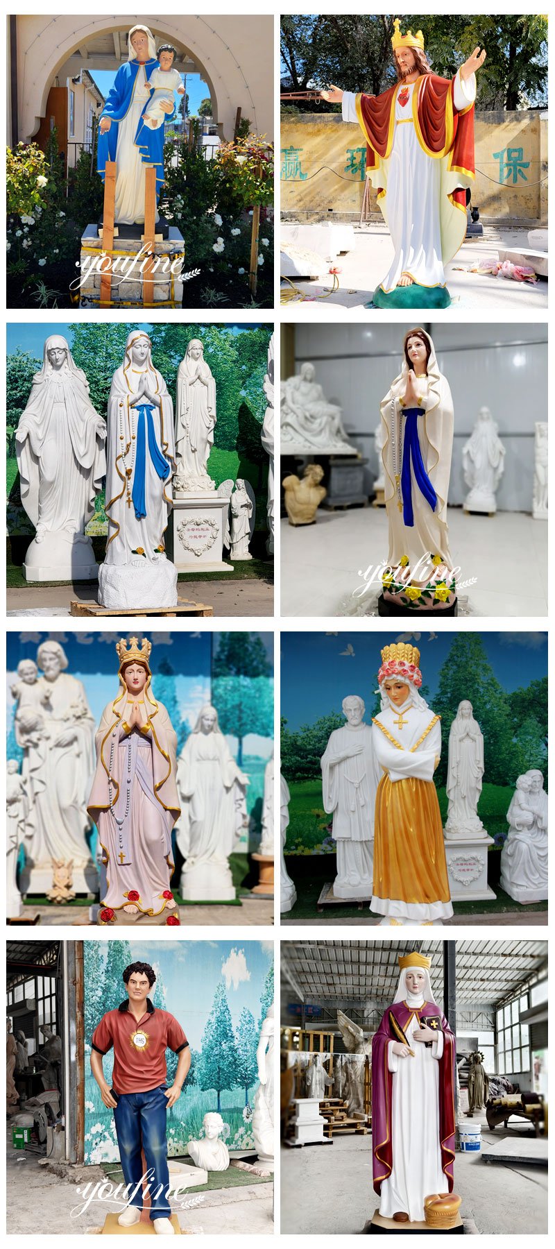 large painting statues