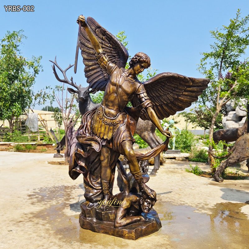 large Bronze Saint Michael garden Statue
