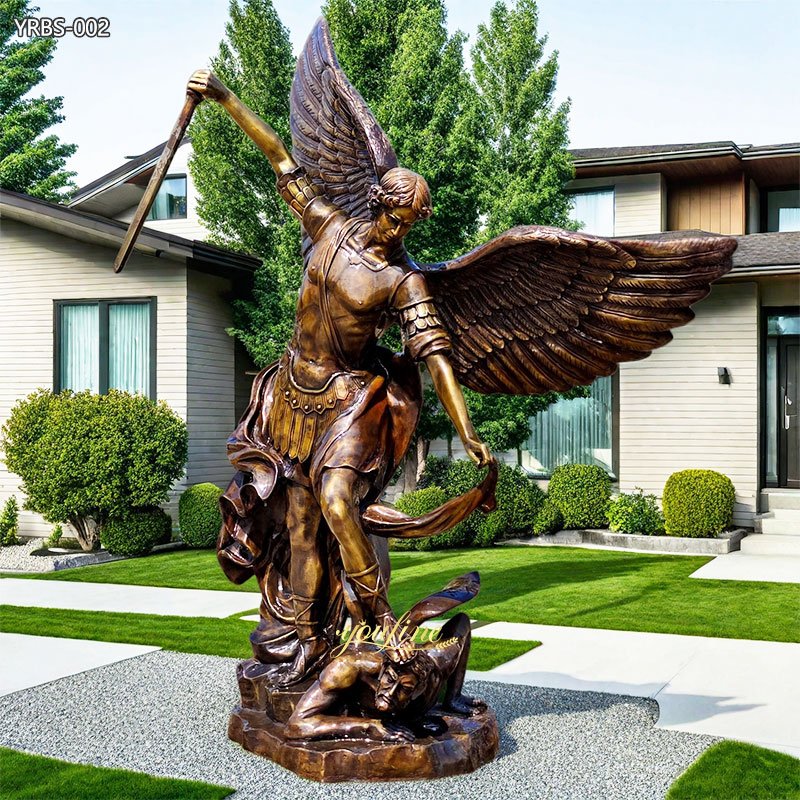 large Greek Bronze Saint Michael Statue