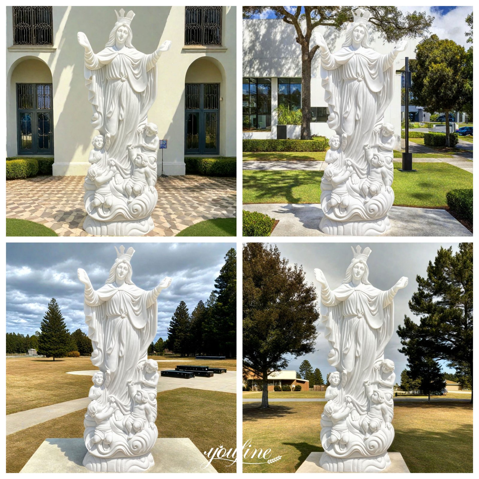 large Marble Assumption of Mary Statue
