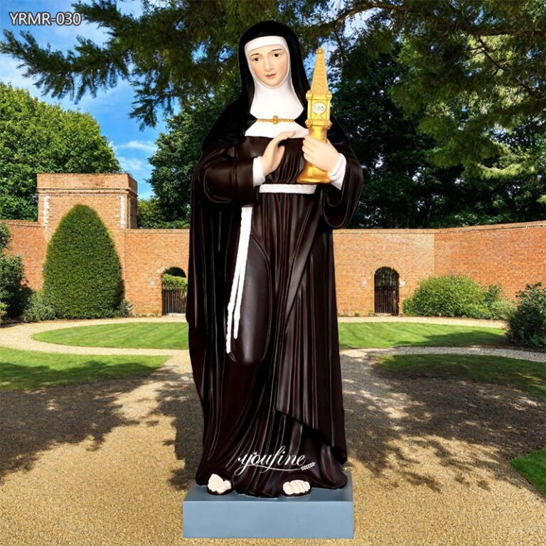 large Marble Painted Nun Statue