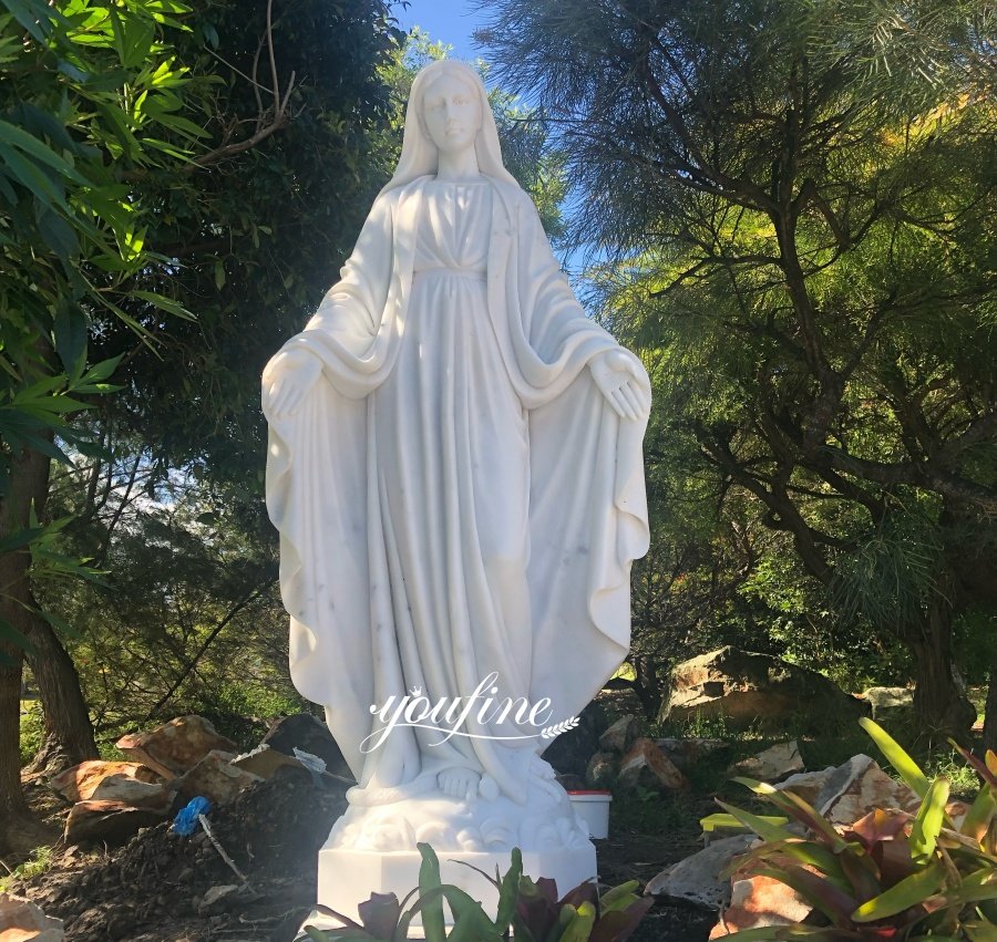 An elegant Mary statue as a centerpiece in a stylish home