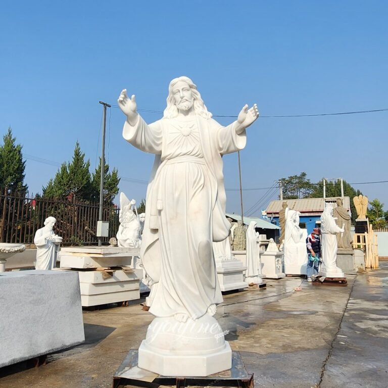 Marble Sacred Heart Jesus Sculpture
