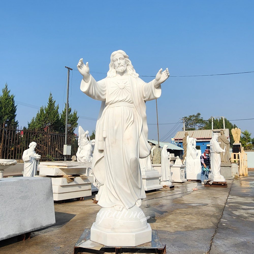 Marble Sacred Heart Jesus Sculpture