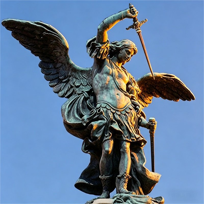 St. Michael Statue on Castel Sant’Angelo atop Castel Sant’Angelo, Lungotevere Castello,Rome, Italy