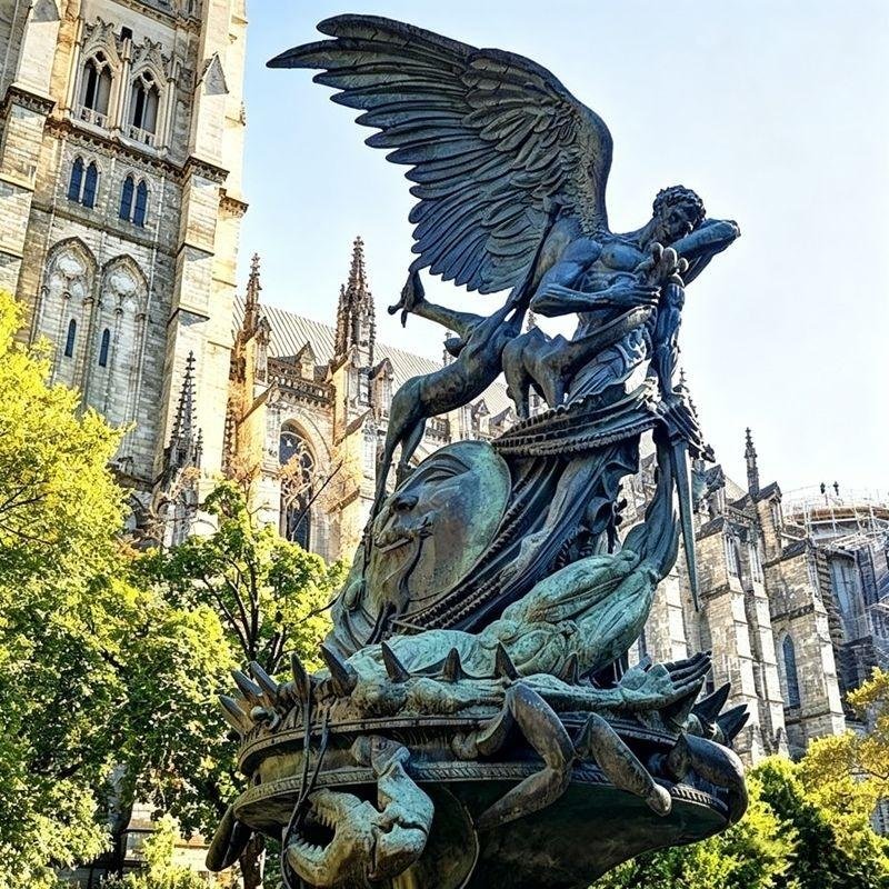 Peace fountain was created by Greg Wyatt and dedicated in 1985