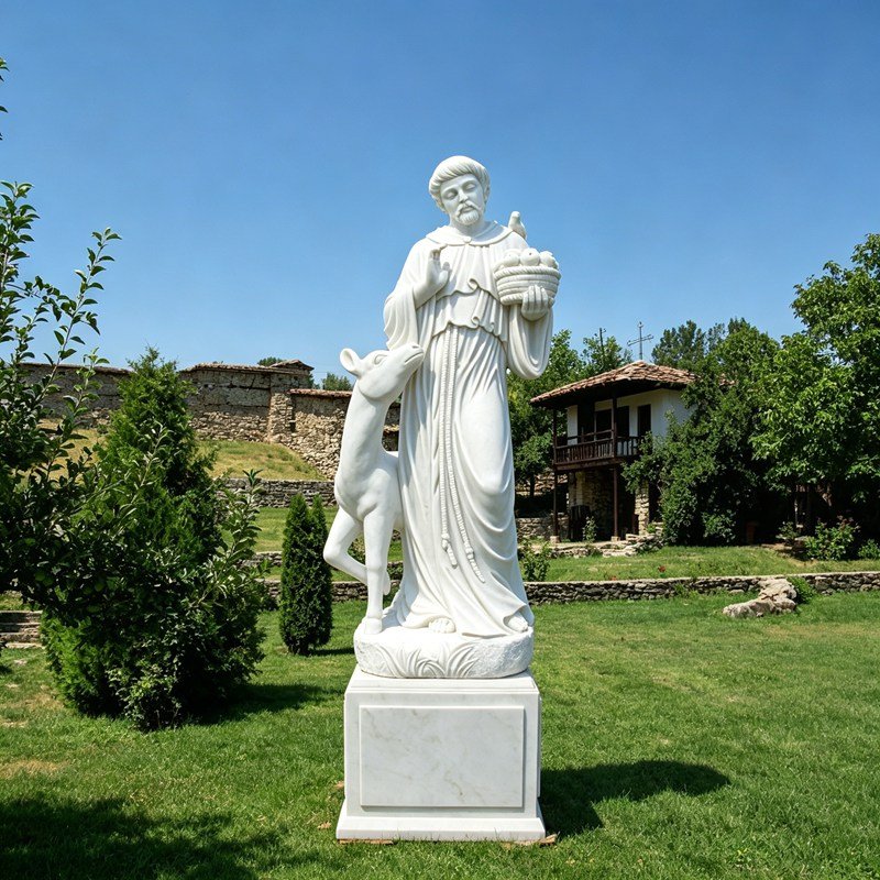 Saint Francis with a bird statue