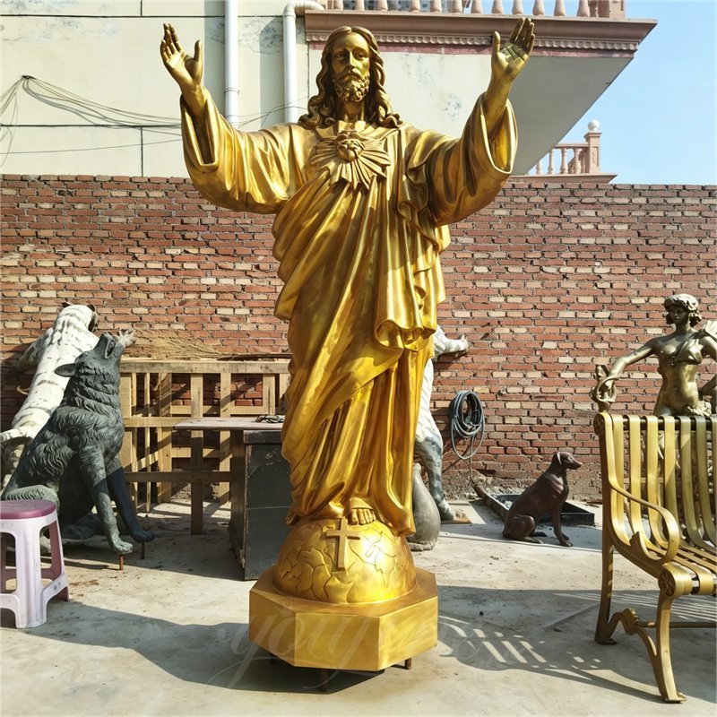 Bronze Sacred Heart of Jesus Statue