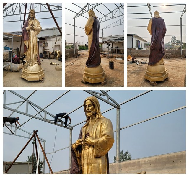 Bronze Jesus Sacred Heart Statue