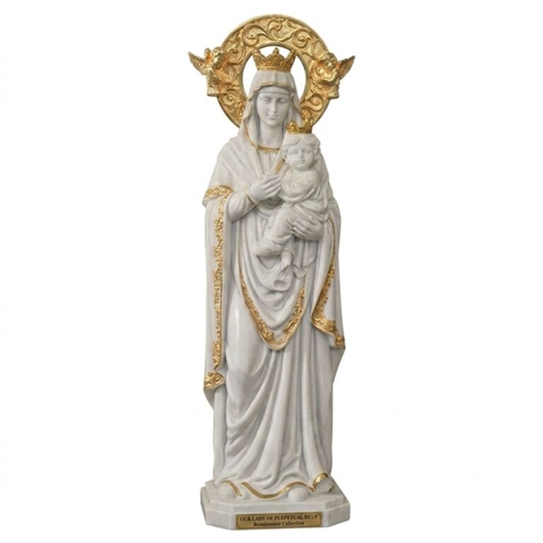 Marble Our Lady of Perpetual with infant Jesus