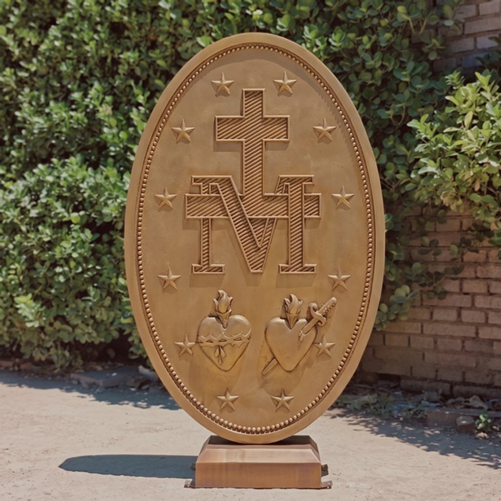 Bronze Miraculous Medal Mary Statue