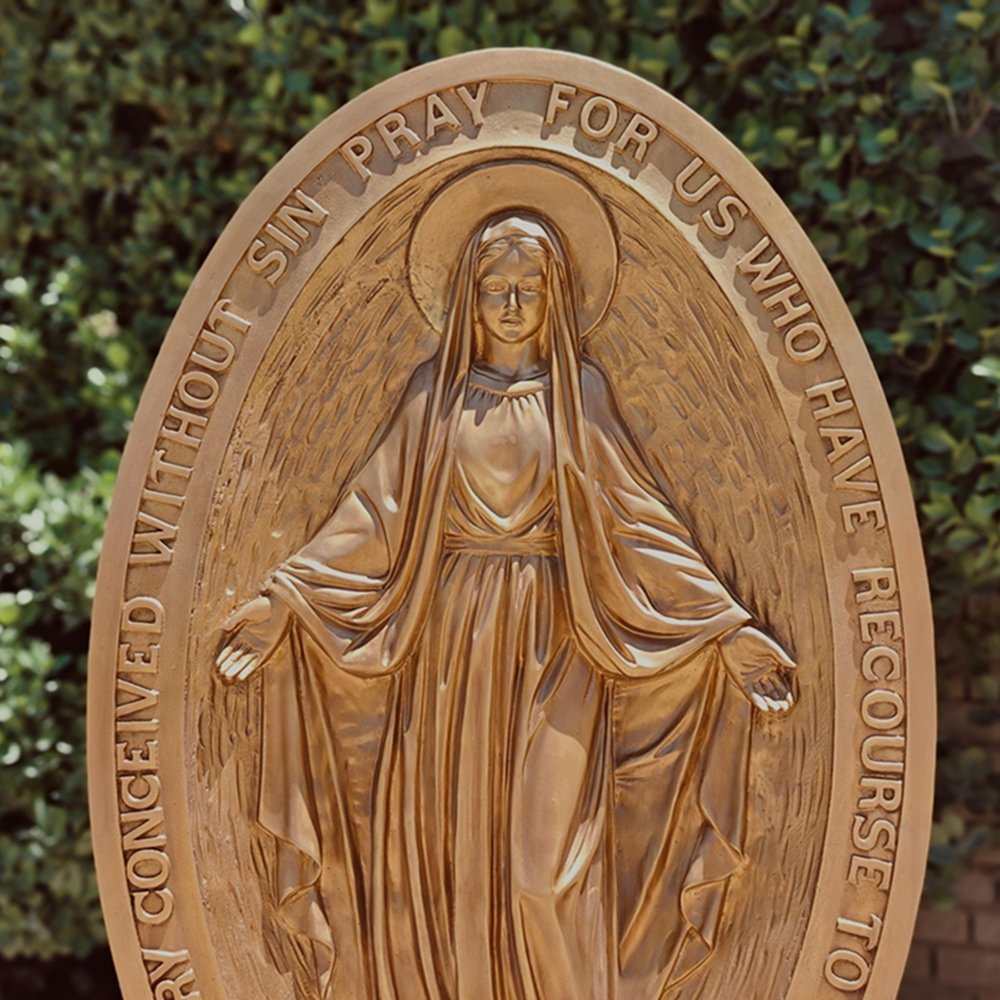 Bronze Miraculous Medal Mary Statue