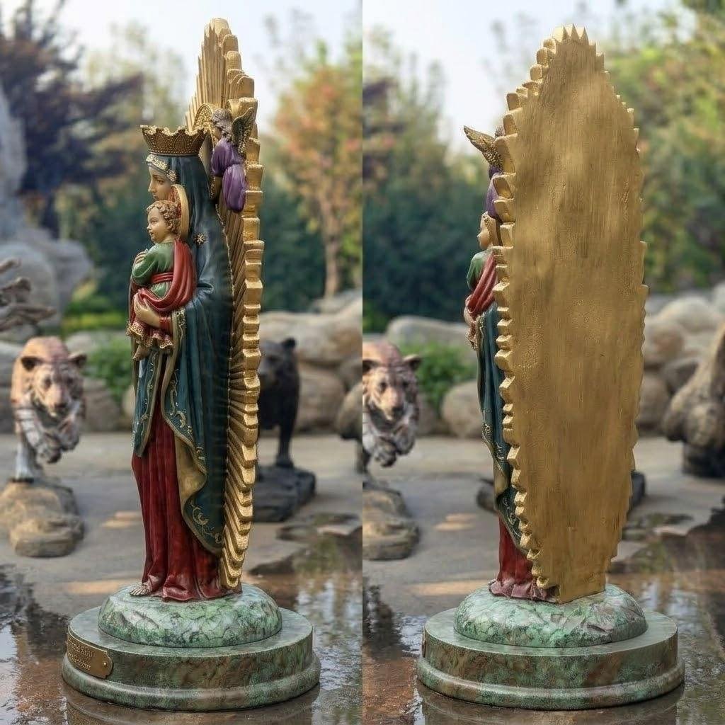 Painted Bronze Our Lady of Perpetual statue