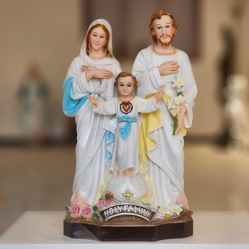 Marble St.Joseph Holy Family with painted