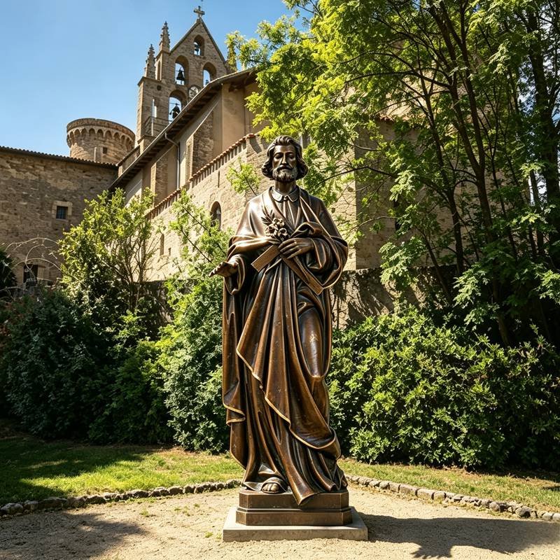 Bronze Saint Joseph The Worker in the Church yard